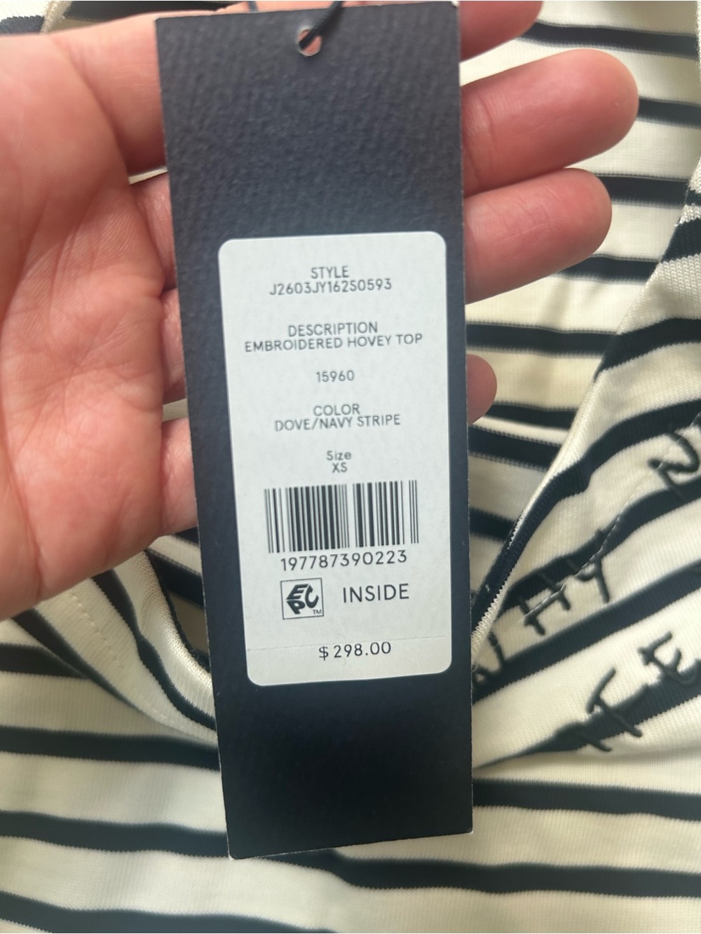 NWT Veronica Beard limited edition hovey embroidered stripe top - Picture 10 of 10